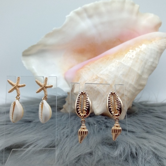 Jewelry - New | Lot Of  Two | Starfish & Seashell Earrings